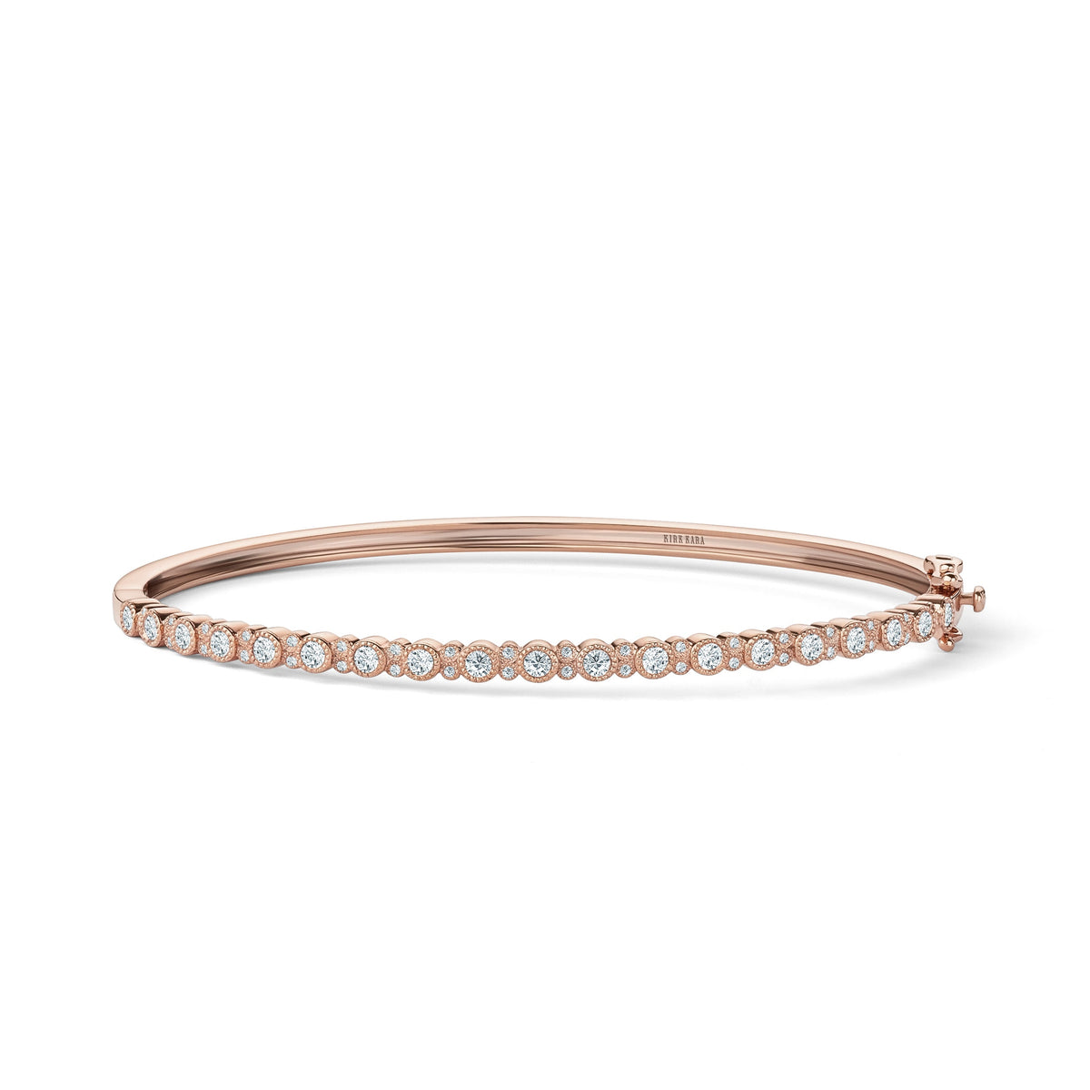 Round Diamond Milgrain Bangle Bracelet