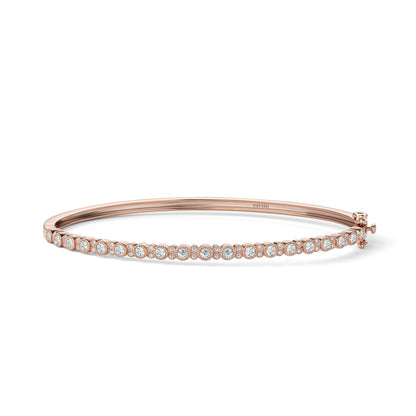 Round Diamond Milgrain Bangle Bracelet