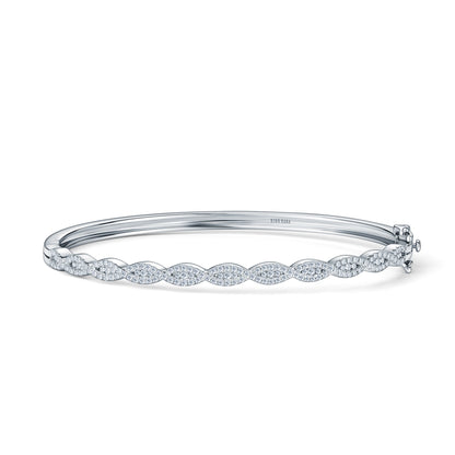 Classic Twist Channel Diamond Bangle Bracelet
