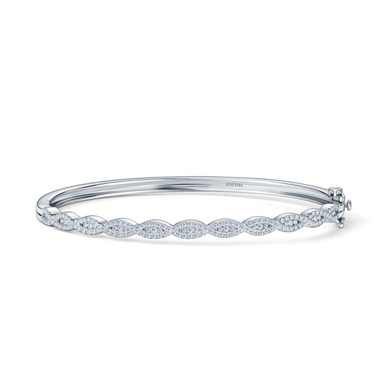 Classic Twist Channel Diamond Bangle Bracelet