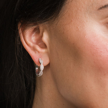 Classic Twist Channel Diamond Hoop Earrings
