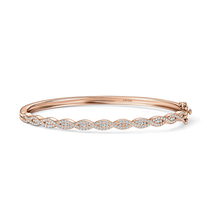 Classic Twist Channel Diamond Bangle Bracelet