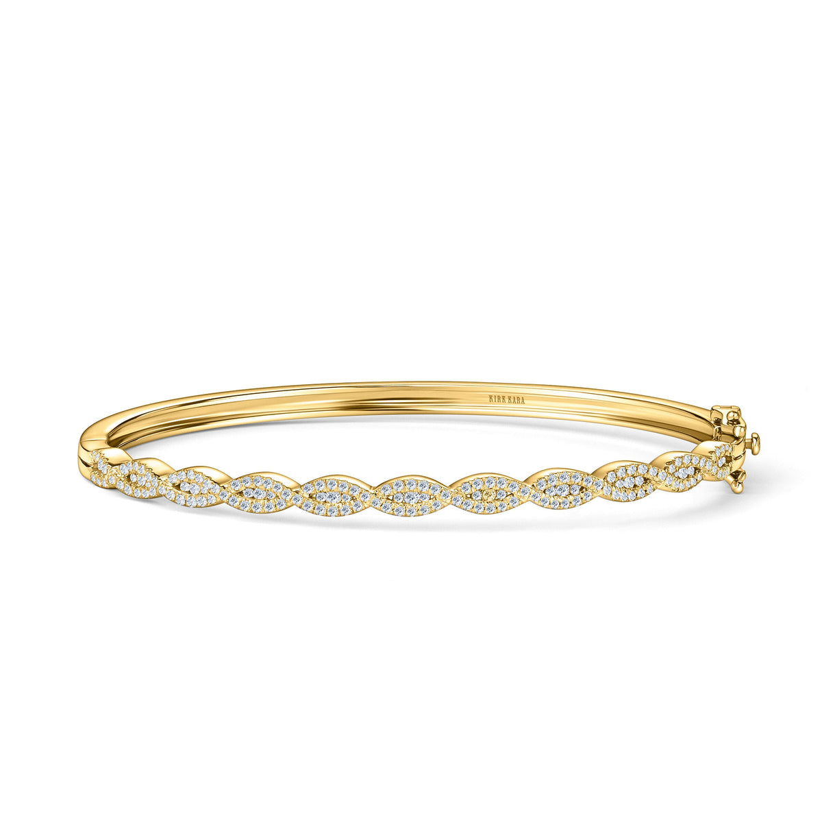 Classic Twist Channel Diamond Bangle Bracelet