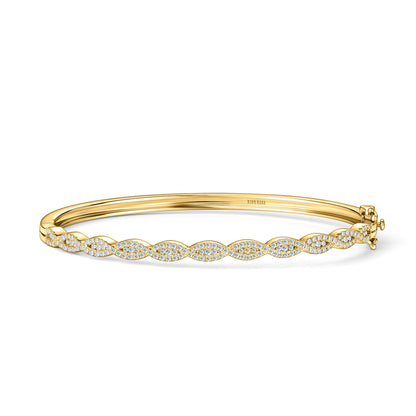 Classic Twist Channel Diamond Bangle Bracelet