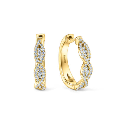 Classic Twist Channel Diamond Hoop Earrings