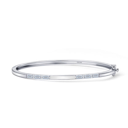 Baguette Diamond Milgrain Bangle Bracelet