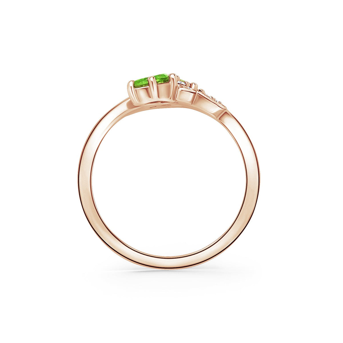 Floral Diamond Tsavorite Bypass Fashion Ring