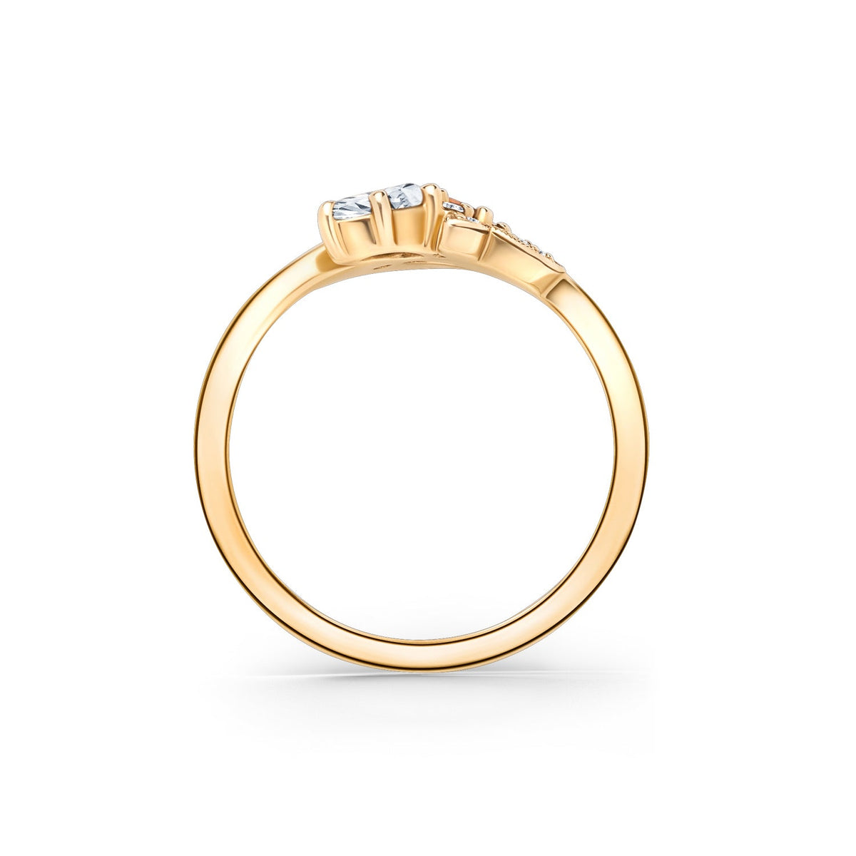 Floral Diamond Milgrain Bypass Fashion Ring