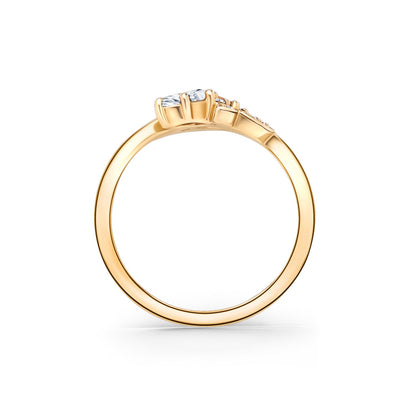 Floral Diamond Milgrain Bypass Fashion Ring