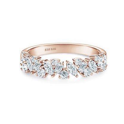 Marquise Baguette Round Diamond Cluster Modern Wedding Band