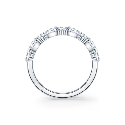 Marquise Baguette Round Diamond Cluster Modern Wedding Band