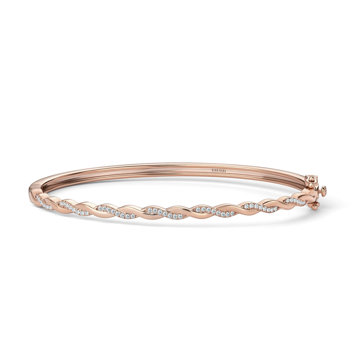Thin Classic Diamond Twist Bangle Bracelet