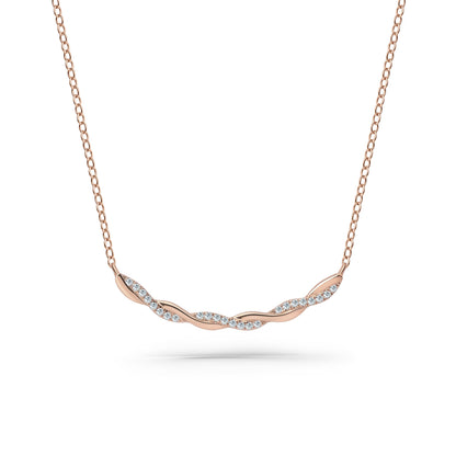 Thin Classic Diamond Twist Bar Necklace