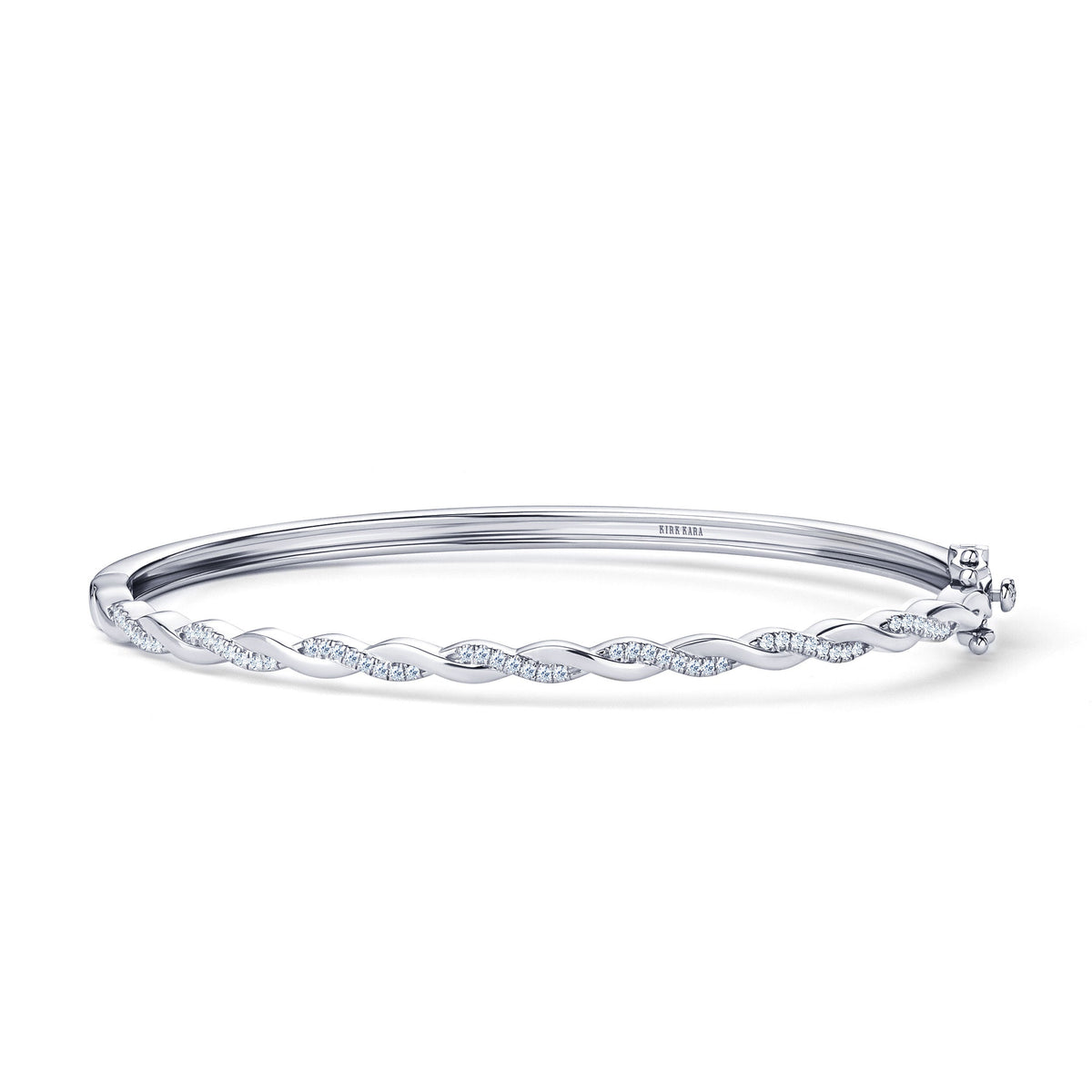 Thin Classic Diamond Twist Bangle Bracelet