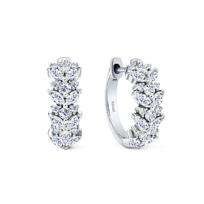 Floral Inspired Diamond Hoop Earrings
