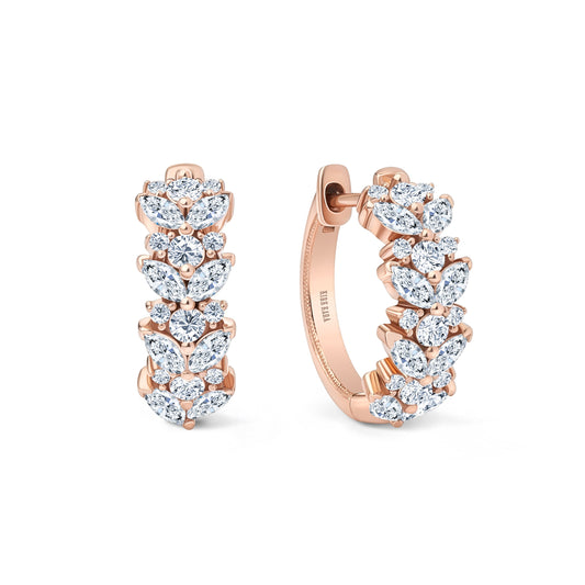 Floral Inspired Diamond Hoop Earrings