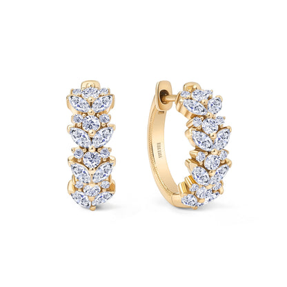 Floral Inspired Diamond Hoop Earrings