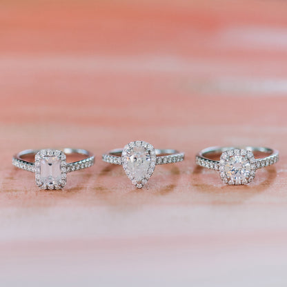 Classic Delicate Prong Set Halo Diamond Engagement Ring