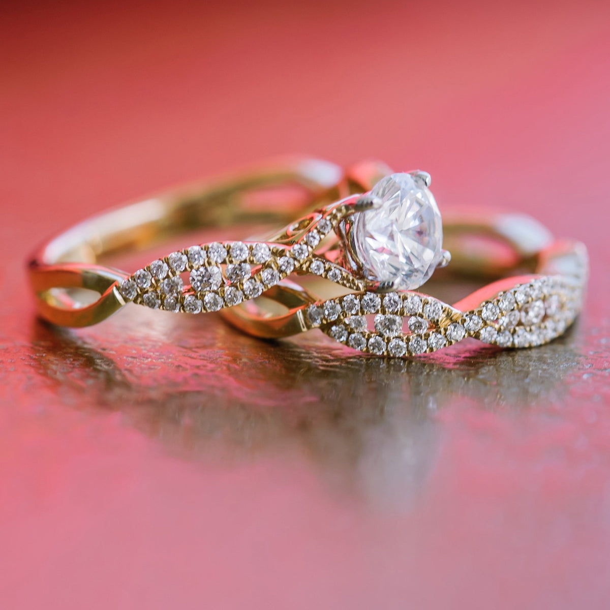 Channel Twist Black Diamond Engagement Ring
