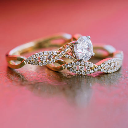 Channel Twist Black Diamond Engagement Ring