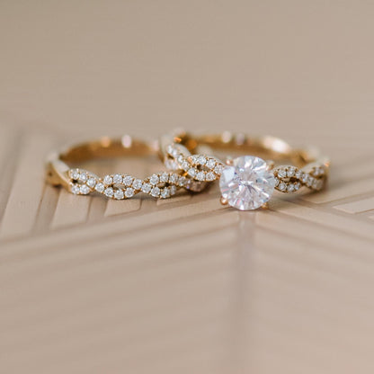 Twisted Prong Set Diamond Engagement Ring