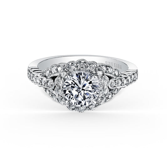 Vintage Halo Diamond Engagement Ring
