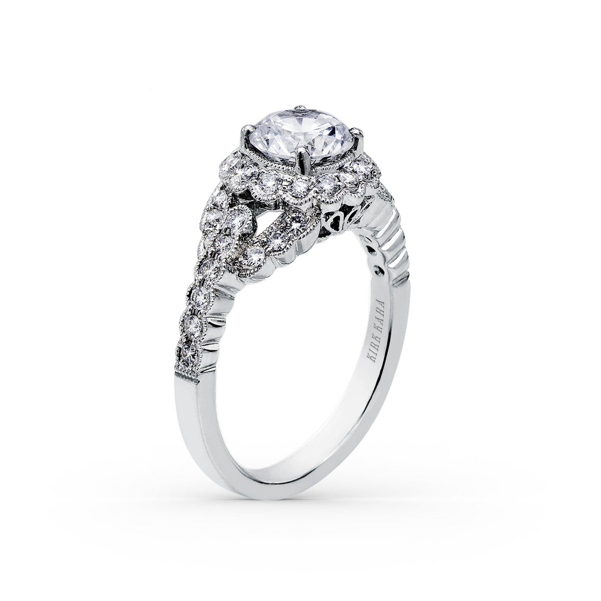 Vintage Halo Diamond Engagement Ring