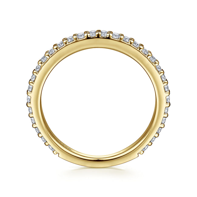 14K Yellow Gold Diamond Ladies Stackable Ring