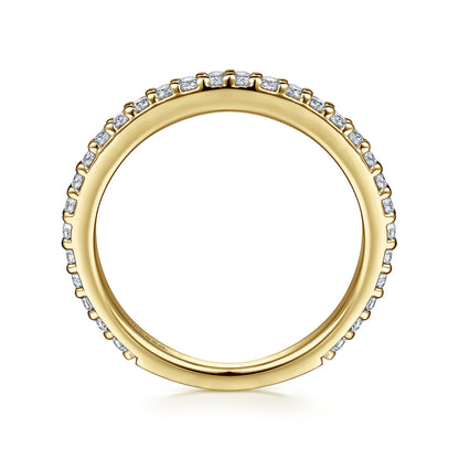 14K Yellow Gold Diamond Ladies Stackable Ring
