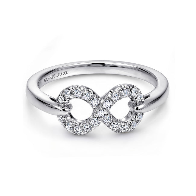925 Sterling Silver White Sapphire Infinity Ring
