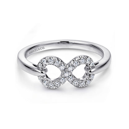 925 Sterling Silver White Sapphire Infinity Ring