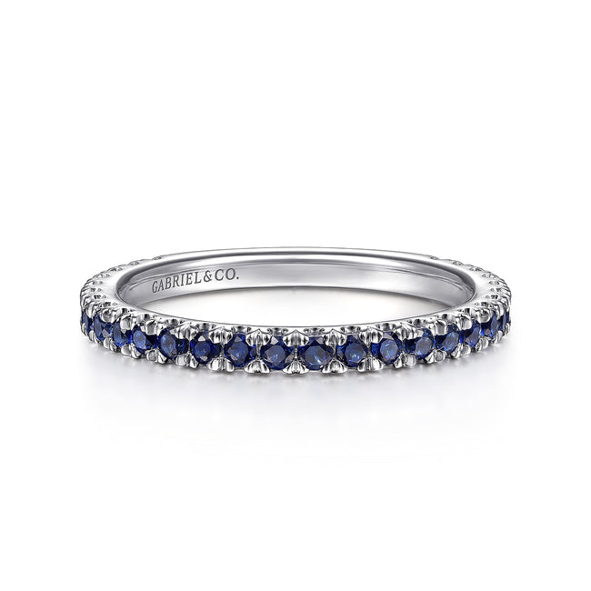 14K White Gold Sapphire Stackable Ring