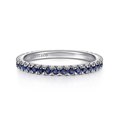 14K White Gold Sapphire Stackable Ring