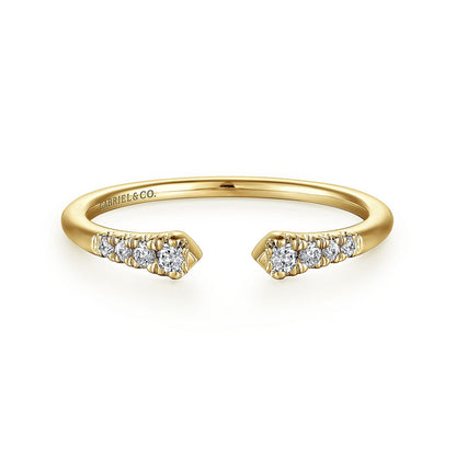 14K Yellow Gold Split Diamond Stackable Ring