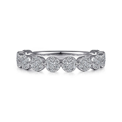 14K White Gold Diamond Pavé Cluster Ring