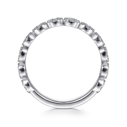 14K White Gold Diamond Pavé Cluster Ring