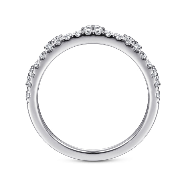14K White Gold Diamond Crown Ring