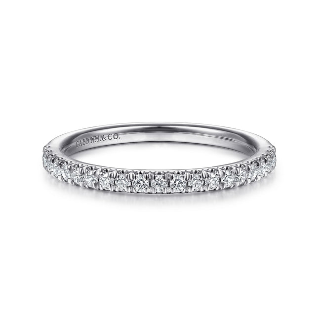 14K White Gold Diamond Stackable Ring