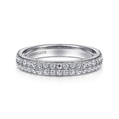 14K White Gold Diamond Pavé Band Ring