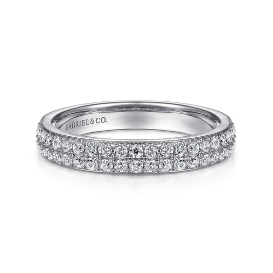 14K White Gold Diamond Pavé Band Ring