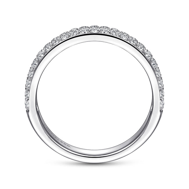 14K White Gold Diamond Pavé Band Ring