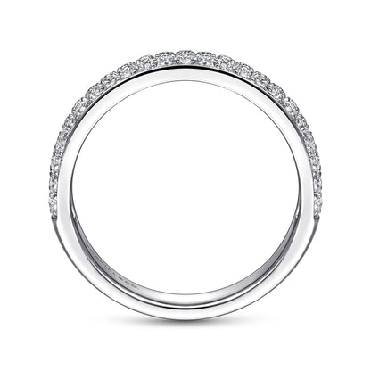 14K White Gold Diamond Pavé Band Ring