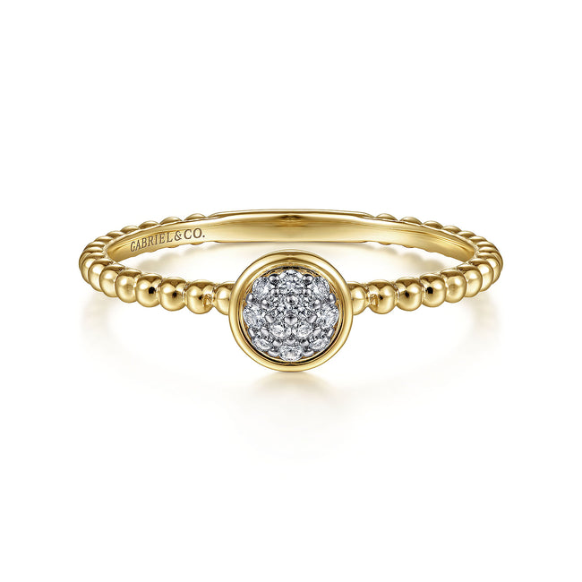 14K Yellow Gold Bujukan Diamond Cluster Ring