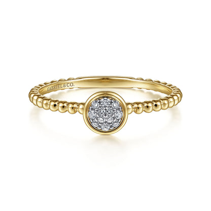 14K Yellow Gold Bujukan Diamond Cluster Ring