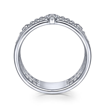 925 Sterling Silver Bujukan Bezel Set Diamond Easy Stackable Ring