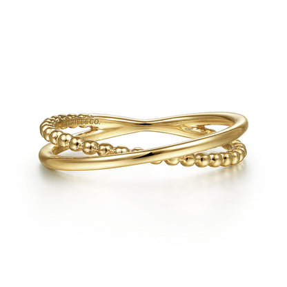 14K Yellow Gold Bujukan Criss Cross Ring
