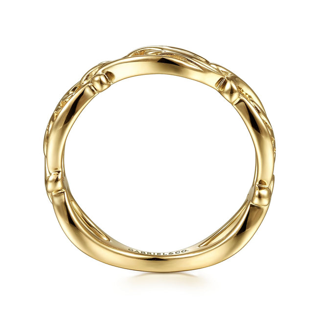 14K Yellow Gold Filigree Floral Ring