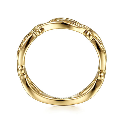 14K Yellow Gold Filigree Floral Ring