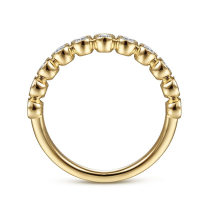 14K Yellow Gold Diamond Stackable Ring