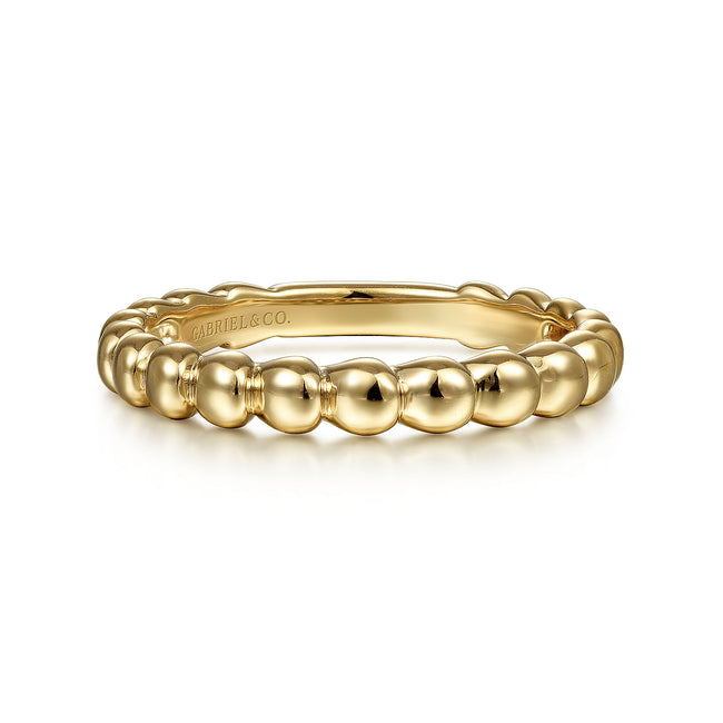 14K Yellow Gold Bujukan Bead Stackable Ring
